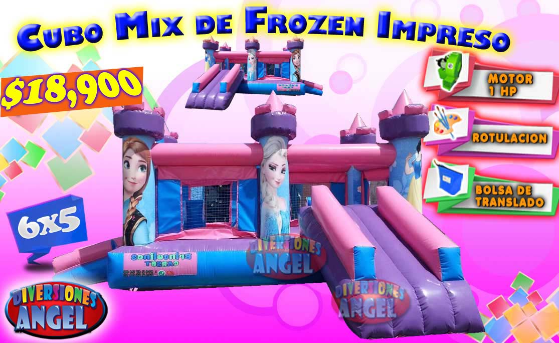 Venta de Brincolines Inflables Cubo Mix de Frozen, Venta de Brincolines